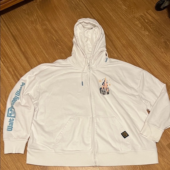 Disney White Hoodie with Blue Accents full zip like new 2XL - Picture 1 of 7